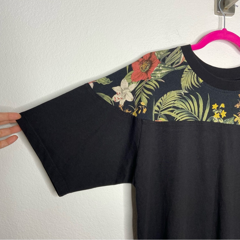 Rebecca Minkoff Black Palm Leaves Print T-Shirt Dress Size S - Picture 3 of 7